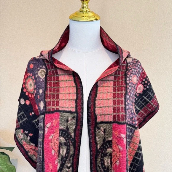 100% Cashmere Scarf Vibrant Tapestry Patchwork Artsy – Rectangular 78” x 12” - Picture 2 of 16